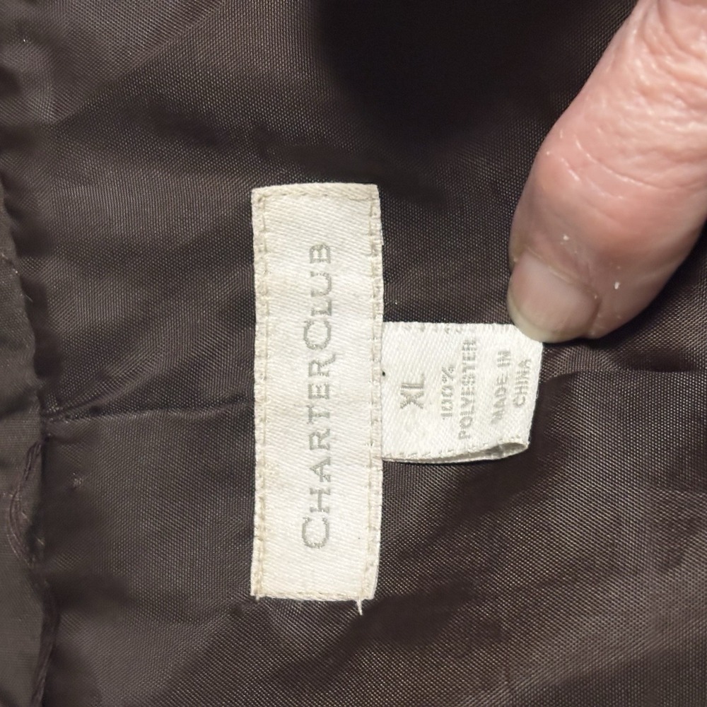 Charter Club  Quilted  Women's Jacket - Size XL Brown - Picture 6 of 7